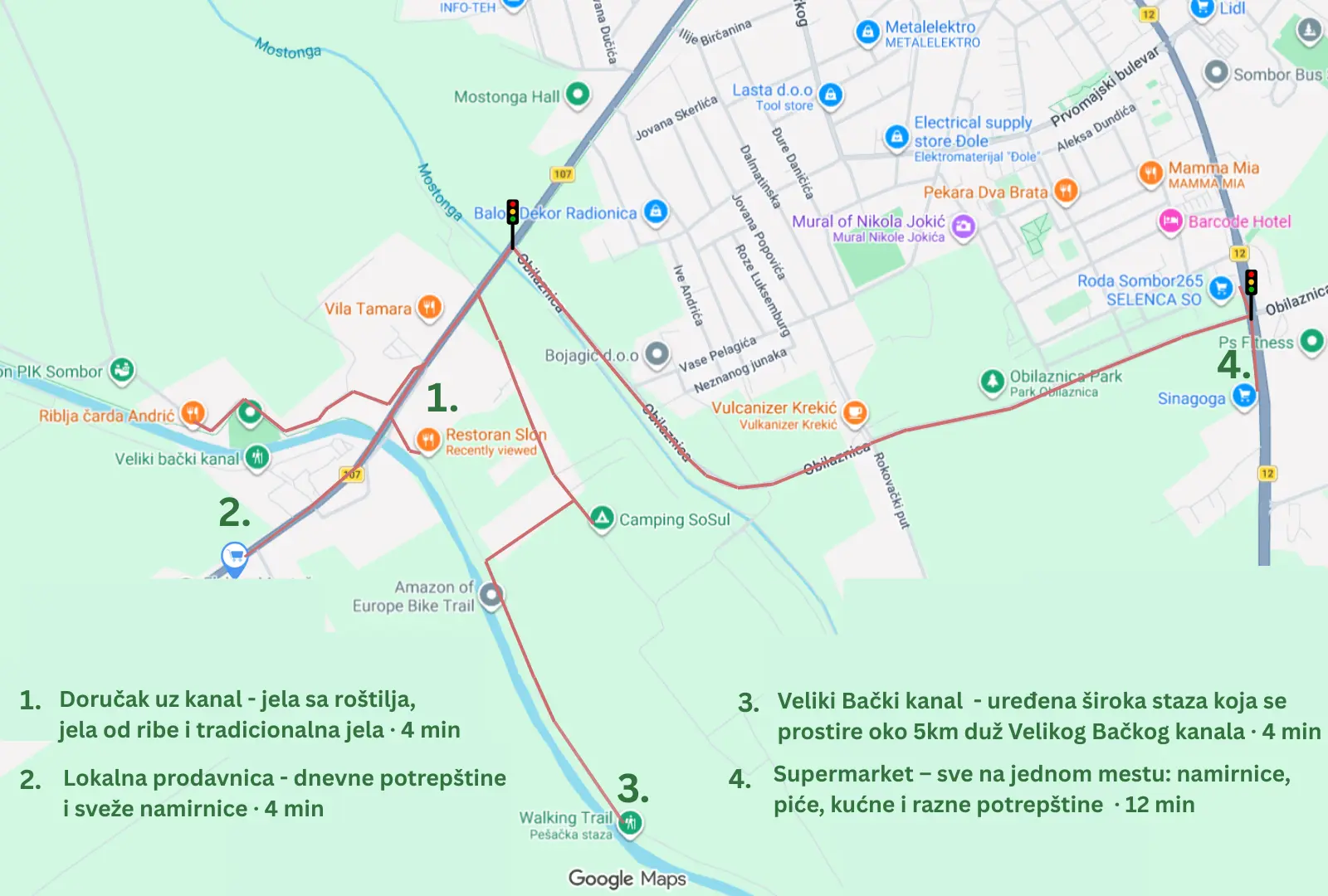 Camping Sosul - Mapa okoline